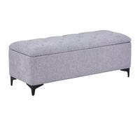 Vente-unique - Banc Coffre - Tissu - Gris - SABILO