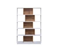 Bibliothèque avec 15 niches - Blanc et Naturel - DALENOR