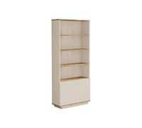 Vente-unique - Bibliothéque avec 2 Portes et 4 niches - Beige et Naturel - LOTULA