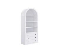 Bibliothèque avec 3 tiroirs et 4 niches en MDF - Blanc - MARALYN