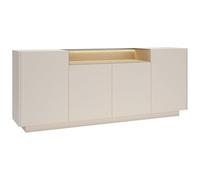 Buffet 4 portes et 1 niche avec LEDs - Beige et naturel clair - ALIVENTO