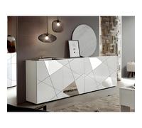 VENTE-UNIQUE Buffet CANTIANO - 4 portes - Blanc laqué