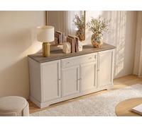 Vente-unique - Buffet Zarula - bois beige, naturel clair 164.7x46.2 | Multiples rangements intégrés | Produit éco-responsable