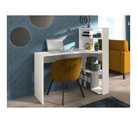 Bureau d'angle contemporain PARISOT JUNE - Blanc - L 122 cm - 1 plateau, 2 tablettes