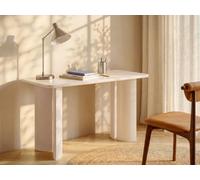 Vente-unique - Bureau Loryni bois beige 130x60 | Finition laquée, Finition mate tendance, Montage en 20 minutes