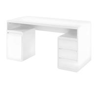 Bureau avec rangements SERGUEI - MDF laqué blanc