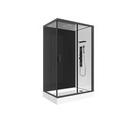 Vente-unique - Cabine de douche hydromassante - Installation réversible - L110 x l80 x H215 cm - FOMIRA