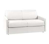 Vente-unique - Canapé 2 Places Convertible Express en Simili Blanc - Couchage 120 cm - Matelas 18 cm CALIFE