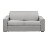 Canapé 2 places convertible express en tissu chiné gris - Couchage lattes larges 120 cm - Matelas 18 cm CALITO