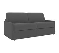 Vente-unique - Canapé 2 Places Convertible Express en Tissu Gris avec Assise mémoire de Forme - Couchage 120 cm - Matelas 22 cm mémoire de Forme CALIFE