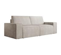 Vente-unique - Canapé 3 places Amelia - Velours - Beige | Velours côtelé doux, housse amovible, certifié Oeko-Tex®, fabriqué en Europe