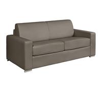 Vente-unique - Canapé 3 Places Convertible Express Cuir de Buffle Taupe - Couchage 140 cm - Matelas 18 cm - CALITO