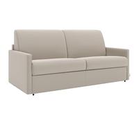 Vente-unique - Canapé 3 Places Convertible Express en Tissu Beige avec Assise mémoire de Forme - Couchage à Lattes Larges 140 cm - Matelas 18 cm CALIFE