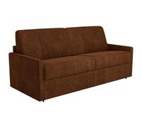 Vente-unique - Canapé 3 Places Convertible Express en Tissu Terracotta - Couchage 140 cm - Matelas 14 cm CALIFE