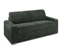 Vente-unique - Canapé 3 Places Convertible Express en Velours côtelé Vert - Couchage 140 cm - Matelas 14 cm - CALITO