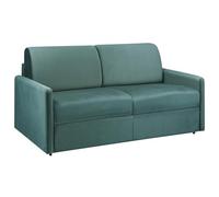 Vente-unique - Canapé 3 Places Convertible Express en Velours Vert Menthe - Couchage 140 cm - Matelas 14 cm CALIFE