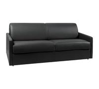 Vente-unique - Canapé 4 Places Convertible Express en Simili Noir - Couchage 160 cm - Matelas 14 cm CALIFE