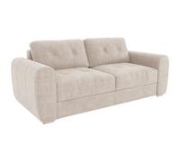 Canapé 4 places convertible express en tissu beige - Couchage à lattes large 160 cm - Matelas 22 cm avec mémoire de forme - BOLIPO