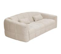 Vente-unique - Canapé 4 Places Convertible Express en Tissu Bouclette Beige - Couchage 160 cm - Matelas 16 cm RETUNA
