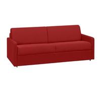 Vente-unique - Canapé 4 Places Convertible Express en Tissu Rouge - Couchage à Lattes Larges 160 cm - Matelas 18 cm CALIFE