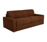 Vente-unique - Canapé 4 Places Convertible Express en Tissu Terracotta - Matelas 22 cm avec mémoire de Forme CALITO