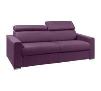 Vente-unique - Canapé 4 Places Convertible Express en Tissu Violet avec Assise mémoire de Forme - Couchage Lattes Larges 160 cm - Matelas 22 cm mémoire de Forme