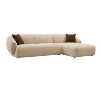 Vente-unique - Canapé d'angle Droit en Tissu texturé Beige MIBASTO