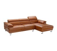 Vente-unique Canapé d'angle en Cuir - Caramel - Coin Droit - Excelsior II
