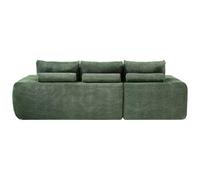 Vente-unique - Canapé d'angle Gauche compressé en Tissu texturé Vert CLAREFO - 3 Places