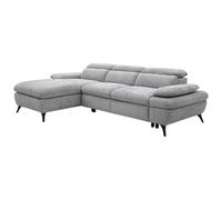 Vente-unique - Canapé d'angle Gauche Convertible en Tissu texturé Gris SURDELI