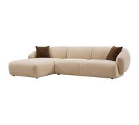 Vente-unique - Canapé d'angle Gauche en Tissu texturé Beige MIBASTO