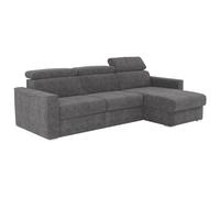 Vente-unique - Canapé d'angle réversible Convertible Express en Tissu Chenille Gris Anthracite - Couchage 140 cm - Matelas 14 cm