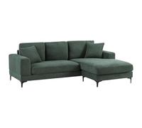 Vente-unique - Canapé d'angle réversible en Tissu texturé Vert JAMOLO