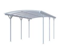 BARESA Carport pergola autoportant aluminium - 1 voiture - Blanc - 15,15 m² - L505 x P300 x H239 cm