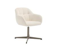 Chaise de bureau en tissu texturé - Crème et beige - LANCIEGA