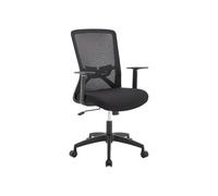 Chaise de bureau - Tissu - Noir - DELVORA