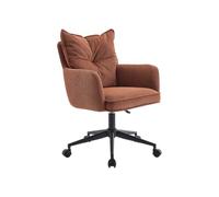 Vente-unique - Chaise de Bureau - Velours côtelé - Terracotta et Noir - Hauteur réglable - BATARU