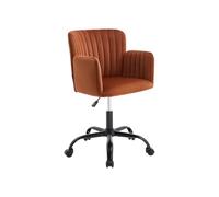 Vente-unique - Chaise de Bureau - Velours - Terracotta - Hauteur réglable - TOARA