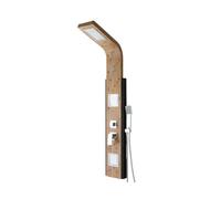 Vente-unique - Colonne de douche hydromassante, pluie tropicale et panneau en bambou - 22 x 145 cm - DALIMA