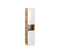 Vente-unique - Colonne de Salle de Bain Coloris Naturel et Blanc - L35 x l32 x H170 cm - Aruba