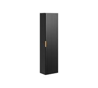 Vente-unique - Colonne de Salle de Bain Suspendue striée - Noir - H140 cm - ZEVARA