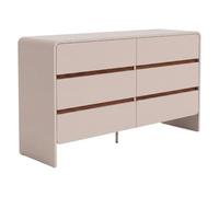 Vente-unique - Commode 6 tiroirs - Beige et Naturel foncé - DYSARA
