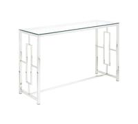 Console CLOTILDE - Verre trempé et acier - Chromé