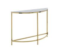 Console en céramique et acier inoxydable - Effet marbre blanc et Doré - CYLIAN