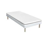 Vente-unique DREAMEA - Ensemble sommier et Matelas - 90 x 190 cm - Noyau en Mousse avec Housse Amovible - 10 cm d'épaisseur - NASUS de DREAMEA