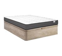 Ensemble 120 x 200 cm sommier coffre naturel clair + matelas ressorts ensachés ép.20cm - AMBRACIE de YSMEE