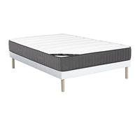 Vente-unique - Ensemble 140 x 190 cm sommier + Matelas Hybride Ressorts ensachés 7 Zones et Mousse Haute résilience ép.26cm - AUDACE de Palacio