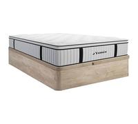 Vente-unique - Ensemble 140 x 200 cm sommier Coffre Naturel Clair + Matelas Ressorts ensachés surmatelas intégré ép.28cm - American Dream de YSMÉE