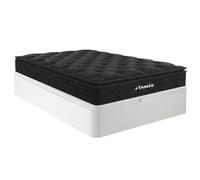 Ensemble 160 x 200 cm sommier coffre blanc + matelas ressorts ensachés surmatelas intégré ép.28cm - BLACK DREAM de YSMEE