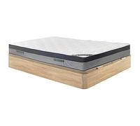 Vente-unique - Ensemble 180 x 200 cm sommier Coffre Naturel Clair + Matelas Hybride Ressorts ensachés 7 Zones et mémoire de Forme ép.30cm - ILYROS de YSMÉE